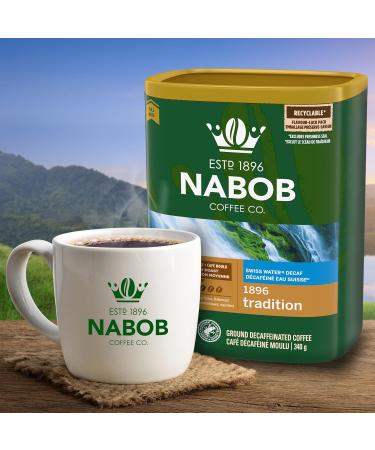 Nabob Medium Roast Swiss Water Decaf 1896 Tradition Ground Coffee 340g Canister - Buy Online on GoSupps.com