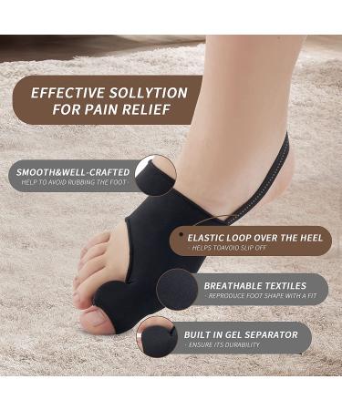 Bunion Corrector Orthopedic Splint for Toe Pain Relief - Non-Surgical Hallux Valgus Correction, Day/Night Support for Men & Women - Black - Buy Online on GoSupps.com