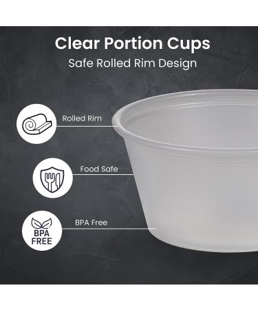 Fit Meal Prep 250 Pack 2 oz BPA Free Plastic Portion Cups - Disposable Mini Containers for Jello Shots, Sauce, Condiments - 250 Count - Buy Online on GoSupps.com