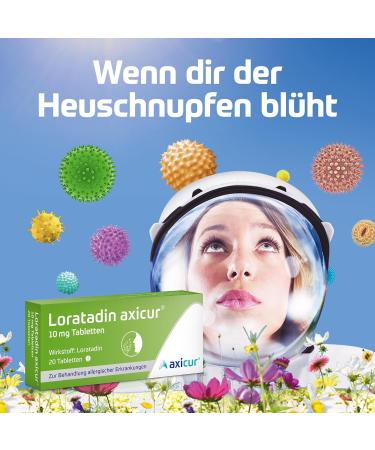 Loratadin Axicur 10 mg Tablets for Allergy Relief - 100 Tablets for Burning Eyes Sneezing & Itching - International Shipping - Buy Online on GoSupps.com