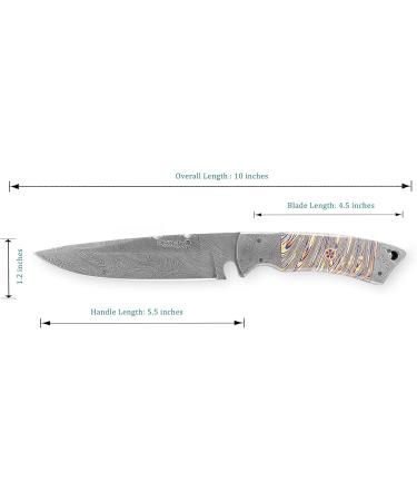 Perkin Damascus Hunting Knife with Sheath - 25.4cm | Premium 1975 Edition | International Shipping Available - Buy Online on GoSupps.com