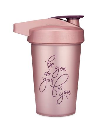 GOMOYO 20-Ounce Shaker Bottle with Action-Rod Mixer | Shaker Cups with Motivational Quotes | Protein Shaker Bottle is BPA Free and Dishwasher Safe | Be You Do You - Rose