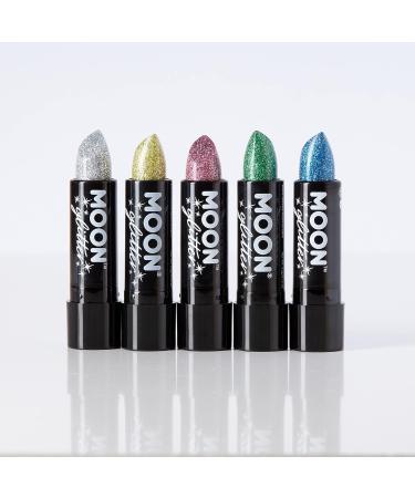 Holographic Glitter Lipstick Set by Moon Glitter - 5 Colors 5g | International Shipping Available - Buy Online on GoSupps.com