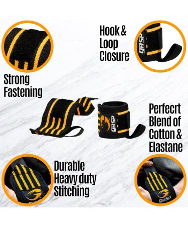 GASP Men's Hardcore Wrist Wraps - Durable Black Fitness Support for Weightlifting & Gym Workouts - Buy Online on GoSupps.com