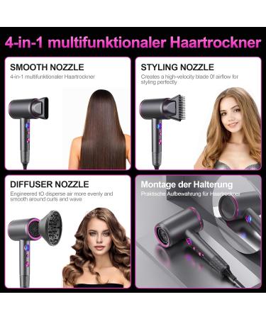 TISOUTEC Professional Hair Dryer 2400W with AC Motor Ions & Diffuser - 4-in-1 Hot/Cold 3 Speed/Heat Levels for Fast Drying - Travel-Friendly Hair Care Solution - Buy Online on GoSupps.com