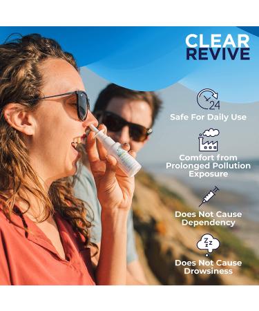 Clear Revive Nasal Spray: Fast Relief for Allergies, Sinus Irritation, Dryness & Mucus - Non-Drowsy, No Dependency - Adult (1pk) - Buy Online on GoSupps.com