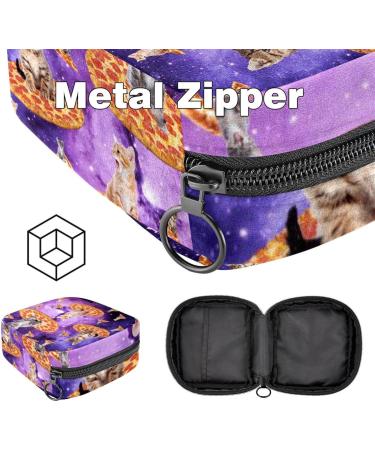 Multicolored Storage Bags for Women's Bandages - Cat Starry Sky Pizza Designs | Portable Holders for Menstrual Pads Panty Liners & Tampons - Perfect for School & Office - Buy Online on GoSupps.com
