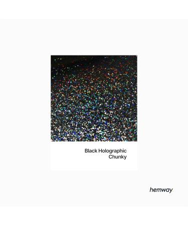 Hemway Chunky Glitter Ultra-Sparkle Black Holographic 100g - Cosmetic Safe 0.025 (0.6mm) for Crafting & DIY Projects - Buy Online on GoSupps.com