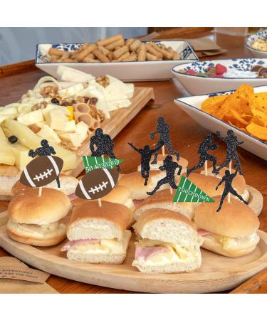 Football Cupcake Toppers Decorations Cocktail Picks Toothpicks Football Flag Food Picks for Sports Themed Party Game Day Football Party Favors for Boys Birthday - Buy Online on GoSupps.com