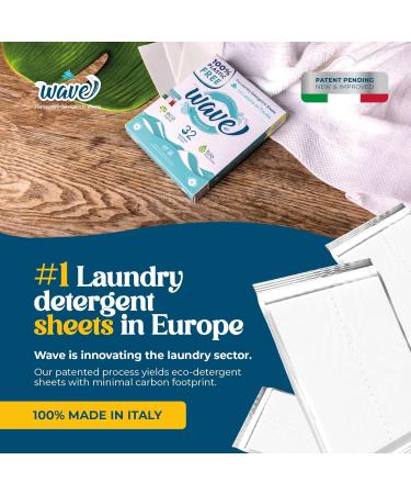 Wave Laundry Detergent Sheets - Scented 32 Loads - Fast-Dissolving & Powerful Multi-Purpose Cleaner - Eco-Friendly Plastic-Free Clean Breeze 32 Count - Buy Online on GoSupps.com