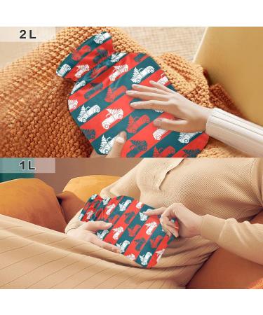 Red Christmas Tree Truck Hot Water Bottle | 1L Heat Therapy for Pain Relief - Neck & Shoulder Heating Cushion - Buy Online on GoSupps.com