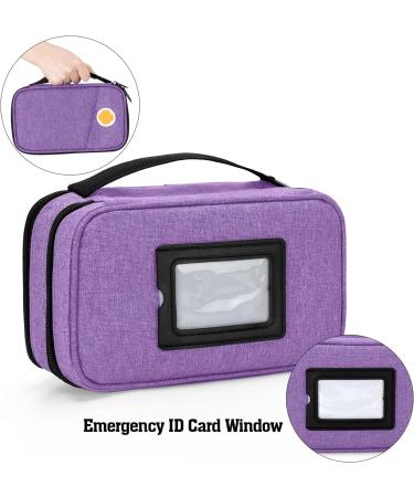 Curmio Double Layer Insulin Travel Bag - Insulated Diabetic Bag for Cooling Insulin & Accessories | Purple - Buy Online on GoSupps.com