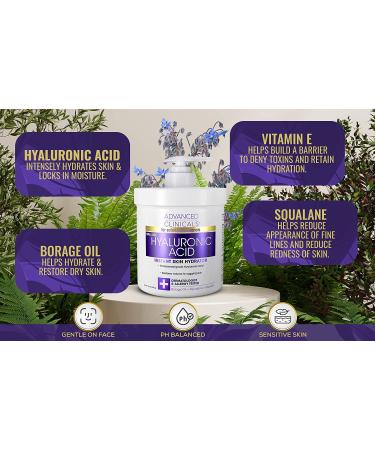 Advanced Clinicals Hyaluronic Acid Cream & Serum Bundle - Anti-Aging Face & Body Moisturizer for Wrinkles, Dark Spots, Fine Lines, Dry Skin - 2-Pack Set - Buy Online on GoSupps.com