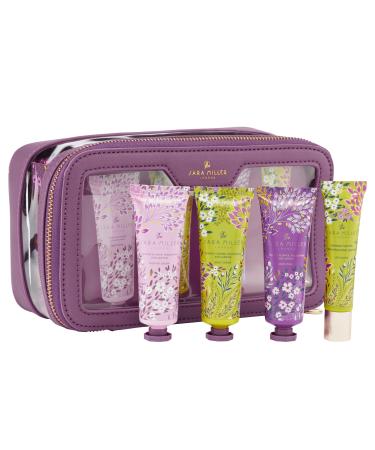 Sara Miller Beauty Haveli Garden Travel Bag Set | 30ml Body Wash 30ml Hand Cream 30ml Body Cream & 15ml Lip Gloss | Cruelty Free & Vegan Friendly | Travel Friendly Sizes