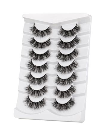 ALICROWN 6D Faux Mink Lashes - 7 Pairs Fluffy & Wispy 17mm Natural False Eyelashes - Buy Online on GoSupps.com