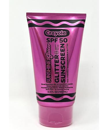 CRAYOLA X Sunshine & Glitter Biodegradable Glitter SPF 50 Sunscreen in Jazzberry Jam  - Buy Online on GoSupps.com