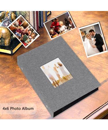 Miaikoe 300 Pockets Grey Photo Album 6x4 | Large Capacity Linen Album for Family, Wedding, Anniversary | Holds 300 Horizontal 10x15cm Photos - Buy Online on GoSupps.com