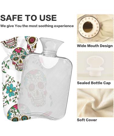 Buy Dead Day Sugar Skull Hot Water Bottle 1L | BPA Free Cover for Pain Relief & Cramps - International Shipping - Buy Online on GoSupps.com
