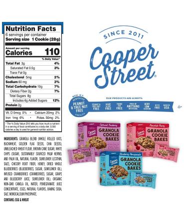 Cooper Street Cookies Chewy Granola Bakes - Blueberry Pomegranate, 12 Count - Buy Online on GoSupps.com