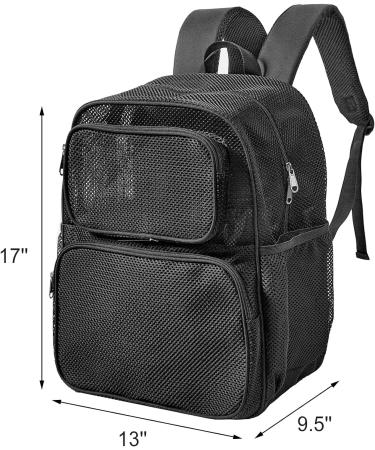 Covax Large Mesh Backpack - Semi-Transparent College Backpack with Bungee and Padded Straps for Travel, Beach, and Outdoor Sports - Buy Online on GoSupps.com