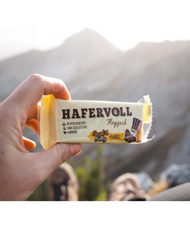 Buy Hafer Full Flapjack Sweet & Salty Mandel - 18 x 65g Organic Cereal Bars | No Added Sugar Handmade & Oven-Baked Oats - Buy Online on GoSupps.com
