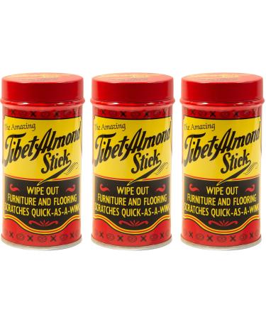 The Original Tibet Almond Stick Wood Surface Scratch and Stain Remover (Pack of 3) - Made in The USA