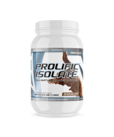 G6 Sports Nutrition Prolific Isolate All Natural Whey Protein Isolate (Gluten Free Lactose Free Stevia Sweetened 25g Protein 100 Calories) 2.5lb Jar Chocolate Chocolate 2.5 Pound (Pack of 1)