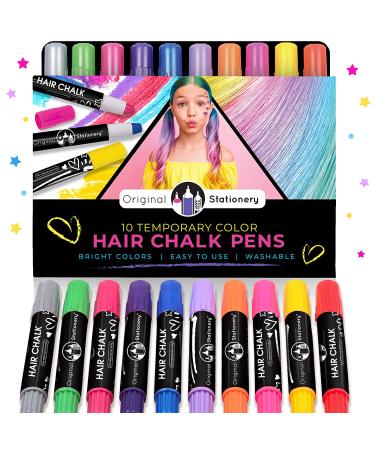Original Stationery Hair Chalks Set for Girls - 10 Piece Temporary Hair Color Kit - Buy Online on GoSupps.com