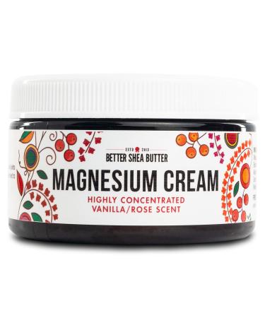 Magnesium Good Night Cream | Relieves Muscle Tension and Leg Cramps | Night Lotion Safe for Pregnancy Kids and Babies | Organic and Natural Ingredients| Vegan US made | (Vanilla Rose)