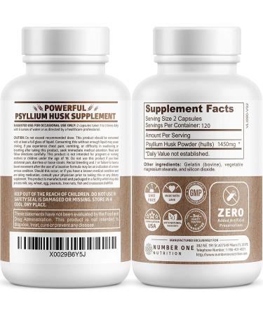 Premium Psyllium Husk Capsules - Natural Soluble Fiber Supplement for Digestive Health - 240 Caps - Buy Online on GoSupps.com