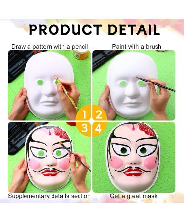 50 Pcs Blank White Paper Mache Masks for DIY Crafts & Masquerade Decor - Paintable, Costume, Art, Cosplay, Dance Party - Men, Women, Kids - Buy Online on GoSupps.com