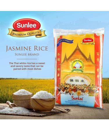 Sunlee Thai Jasmine Rice 5 lbs - Aromatic Long Grain White Rice for Vegans & Vegetarians - Gluten-Free Thai Hom Mali - Buy Online on GoSupps.com