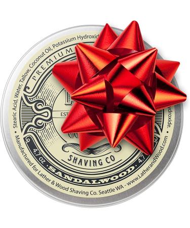 Lather & Wood Sandalwood Shaving Soap - Luxury Tallow Cream for Wet Shaving - 4.6 oz - Buy Online on GoSupps.com