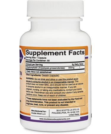 Dihydromyricetin (DHM) 300mg Liver Support Capsules - 50 Count | Third Party Tested, Made in USA by Double Wood Supplements - Buy Online on GoSupps.com