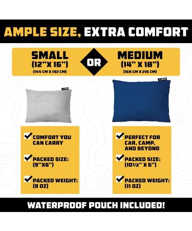 Wise Owl Outfitters Camping Pillow - Compressible Memory Foam Travel Pillow for Backpacking - Small/Medium Blue - Buy Online on GoSupps.com