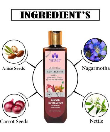 Blessfull Healing Organic Onion Argan Hair Cleanser | Shampoo 100 ML (Packing May Vary) 100 ml (Pack of 1) - Buy Online on GoSupps.com