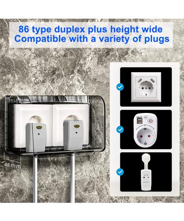 Buy Type 86 Waterproof Exterior Duplex Sockets with Rain Protection - Double Socket Covers for Outdoor Use - Buy Online on GoSupps.com