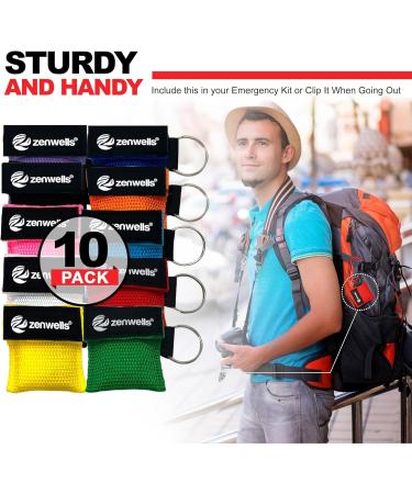 10 Colorful Ventilation Mask Keychains - CPR Masks & Face Shields for Adults & Children | First Aid Emergency Protection - Buy Online on GoSupps.com