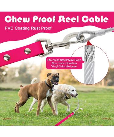 Waterproof Drag Line for Dogs | Chew-Proof Tie-Out Linen 3-30m | Durable Leash for Small to Large Dogs | 5m Rose Color - Perfect Training Solution - Buy Online on GoSupps.com