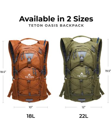 TETON Sports Oasis 18L Hydration Pack with Free 2-Liter Water Bladder - Ideal Backpack for Hiking, Running, Cycling, and Commuting - Buy Online on GoSupps.com