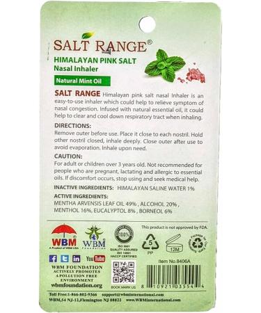 Himalayan Pink Salt Nasal Inhaler with Natural Mint Essential Oils - 4 Pack - Buy Online on GoSupps.com