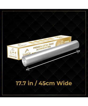 LuxLiv 45cm Extra Wide 40m Premium Heavy Duty 20 Micron Thick Kitchen Foil Catering Aluminium Tin Foil Roll - Buy Online on GoSupps.com