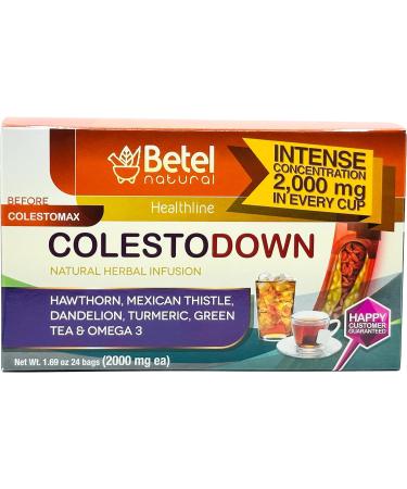 Premium Colestodown Tea by Betel Natural - Healthy Cholesterol Levels - 24 Tea Bags - Buy Online on GoSupps.com
