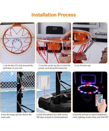 LED Basketball Hoop Light with Remote Control - 17 Colors, 7 Modes, Waterproof, Super Bright Night Play - Perfect Gift for Kids & Basketball Fans - Buy Online on GoSupps.com