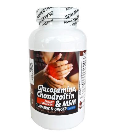 RawHarvest Glucosamine & Chondroitin with MSM Turmeric Ginger 240 Capsules 1500 mg per Serving