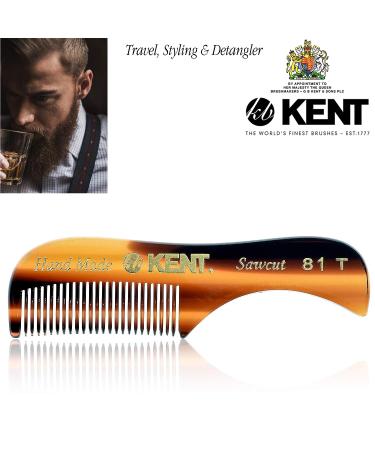 Kent A 81T Pocket Comb & Beard Comb for Mustache and Beard - Fine Tooth Comb for Grooming - Travel Kit for Beard Care - Buy Online on GoSupps.com