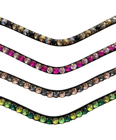 Leone Equipment Forehead Strap for Horses - Glitter Bridle Headband for Warmbloods Thoroughbreds & Ponies - Dark Brown Leather - International Shipping Available - Buy Online on GoSupps.com