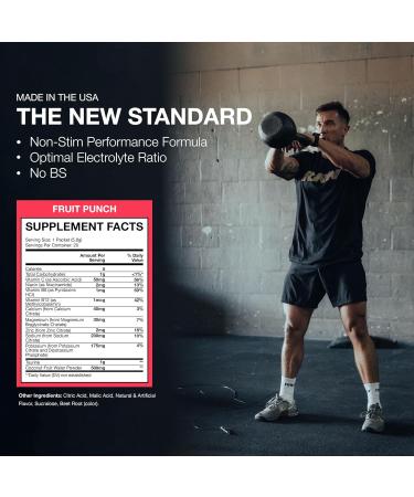 RAW Electrolytes Powder Hydration Drink Mix - BUM Hydrate Fruit Punch (20 Servings) | Electrolyte Packets for Muscle Support & Endurance | Keto-Friendly Hydration Solution - Buy Online on GoSupps.com