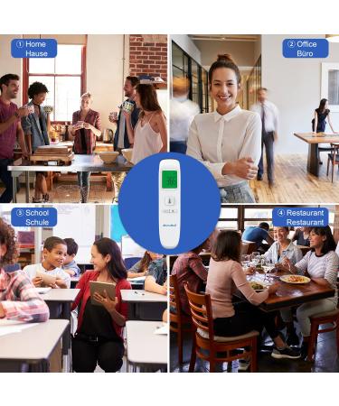 Mommed Contactless Fever Thermometer - Infrared Forehead Thermometer for Babies and Adults with LCD Display Fever Alarm & Memory Function - Buy Online on GoSupps.com