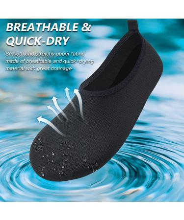 Deevike Barefoot Water Shoes for Women and Men - Quick-Dry Aqua Socks for Beach, Swim, Surf, Yoga - Size 9-10 Women/7.5-8.5 Men - Black - Buy Online on GoSupps.com
